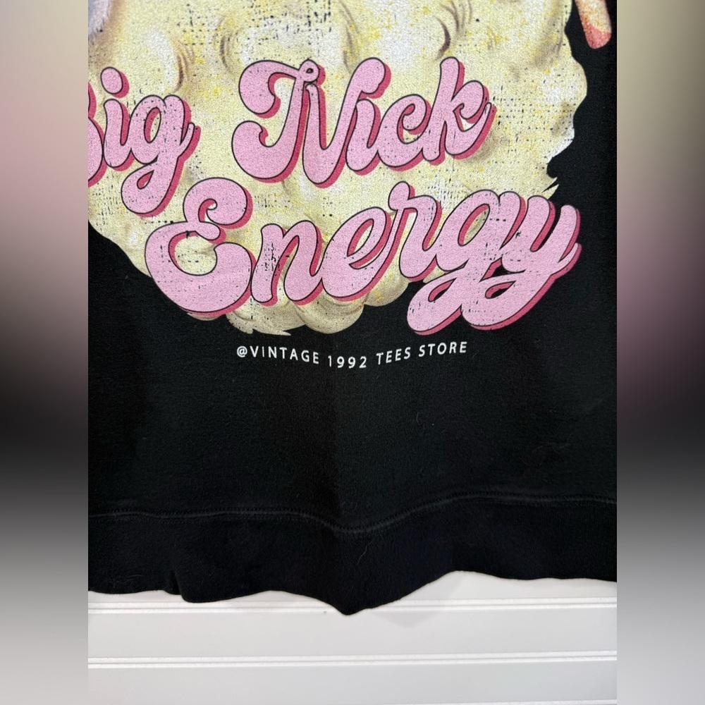 Big Nick Energy women’s Santa Christmas black graphic sweatshirt. Size medium - Picture 6 of 6